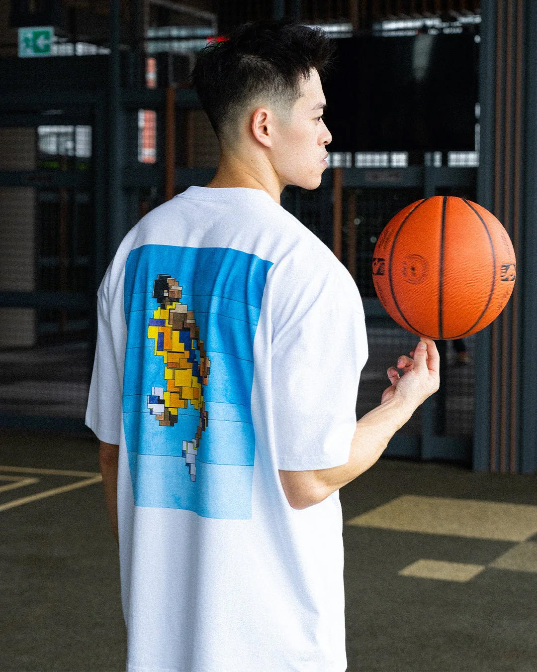 A Eckhaus Latta Shirt pictured on a model in front of a white background. The title of the product is Eckhaus Latta Eclipse Turtleneck - Stone and the image was taken by 199A®.