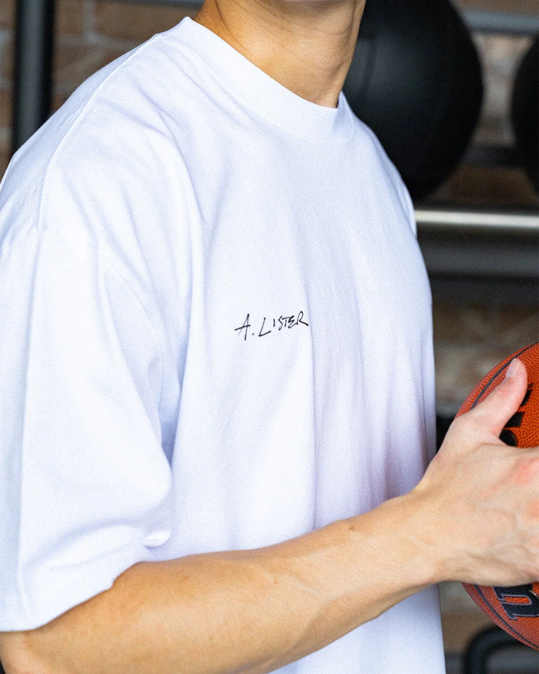 A Eckhaus Latta Shirt pictured on a model in front of a white background. The title of the product is Eckhaus Latta Eclipse Turtleneck - Stone and the image was taken by 199A®.