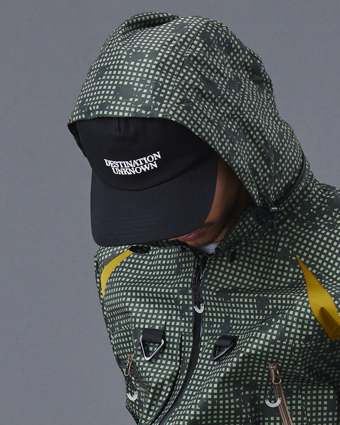 A Eckhaus Latta Shirt pictured on a model in front of a white background. The title of the product is Eckhaus Latta Eclipse Turtleneck - Stone and the image was taken by 199A®.