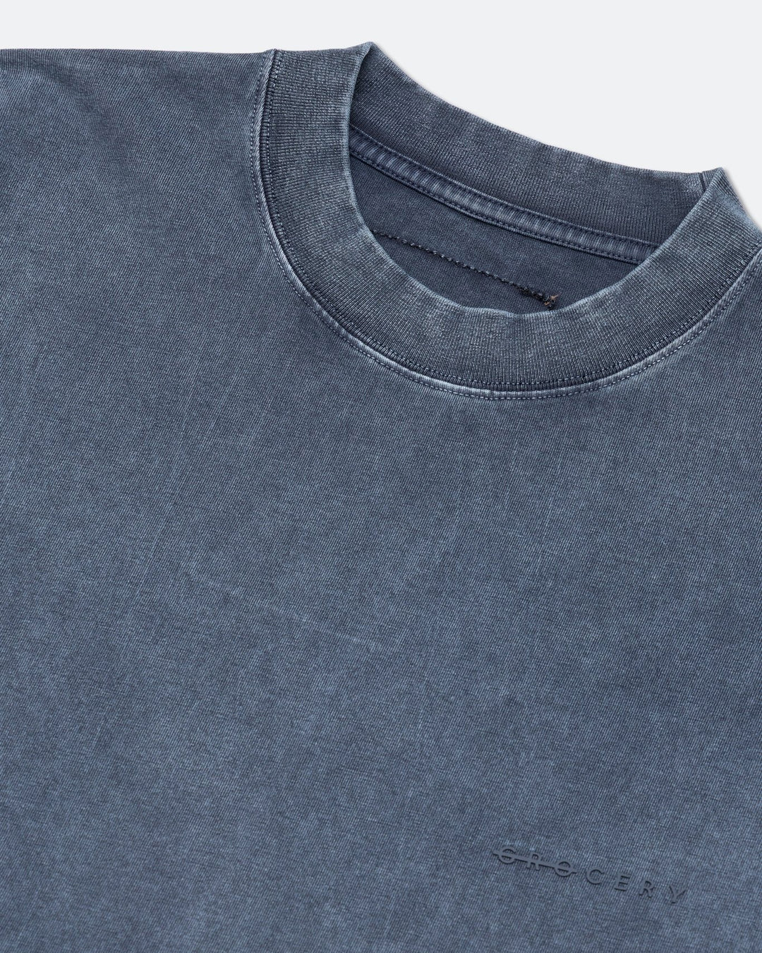 A Eckhaus Latta Shirt pictured on a model in front of a white background. The title of the product is Eckhaus Latta Eclipse Turtleneck - Stone and the image was taken by 199A®.