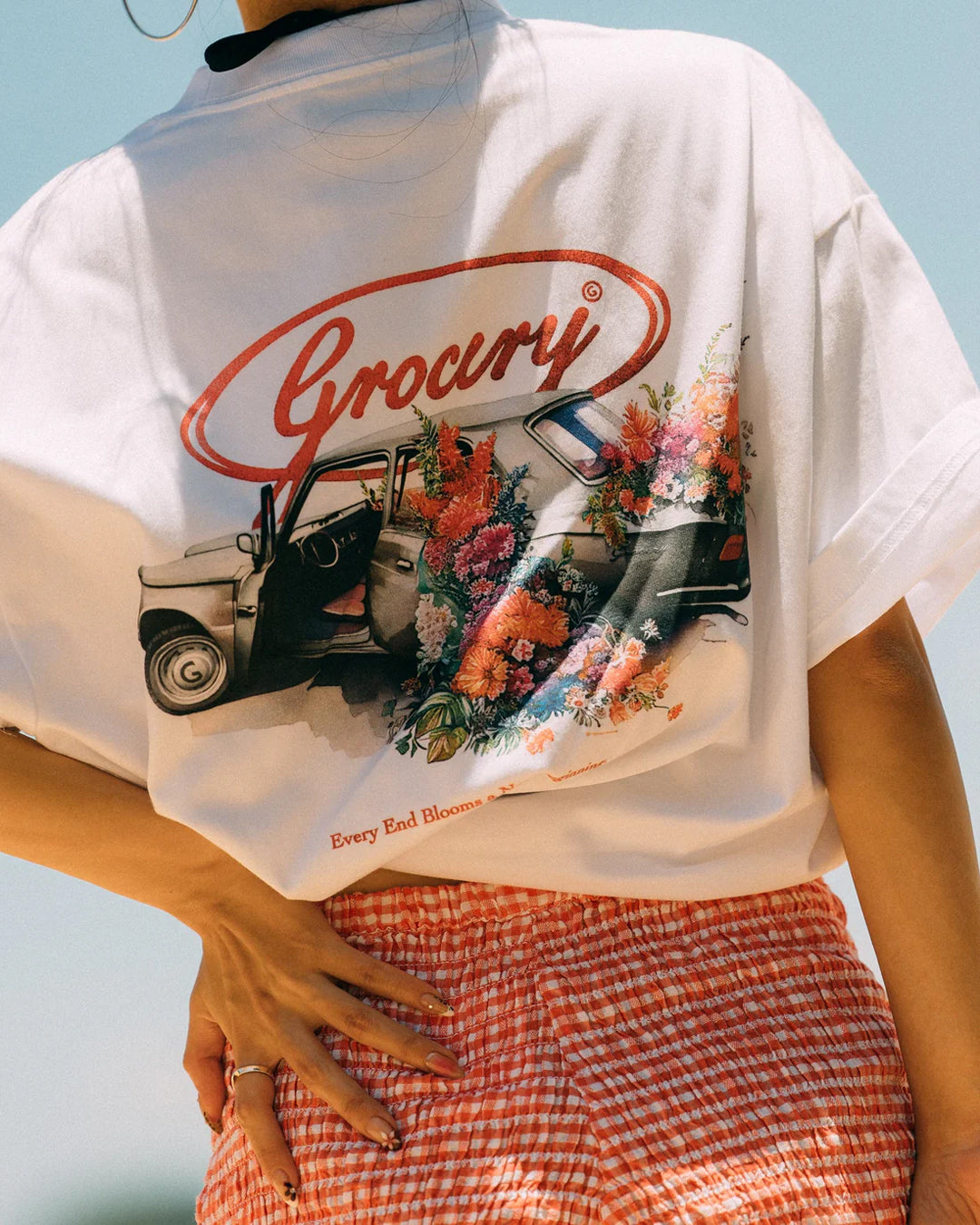 A Eckhaus Latta Shirt pictured on a model in front of a white background. The title of the product is Eckhaus Latta Eclipse Turtleneck - Stone and the image was taken by 199A®.