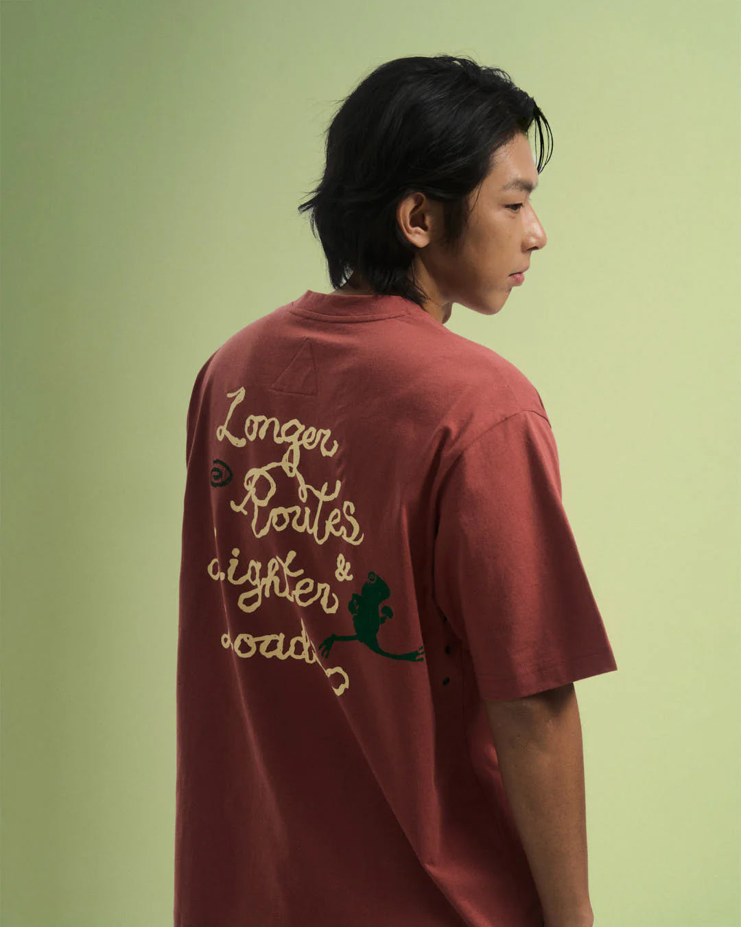 A Eckhaus Latta Shirt pictured on a model in front of a white background. The title of the product is Eckhaus Latta Eclipse Turtleneck - Stone and the image was taken by 199A®.