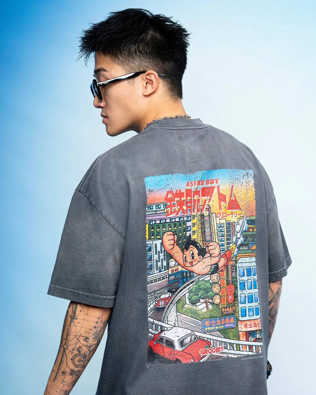 A Eckhaus Latta Shirt pictured on a model in front of a white background. The title of the product is Eckhaus Latta Eclipse Turtleneck - Stone and the image was taken by 199A®.