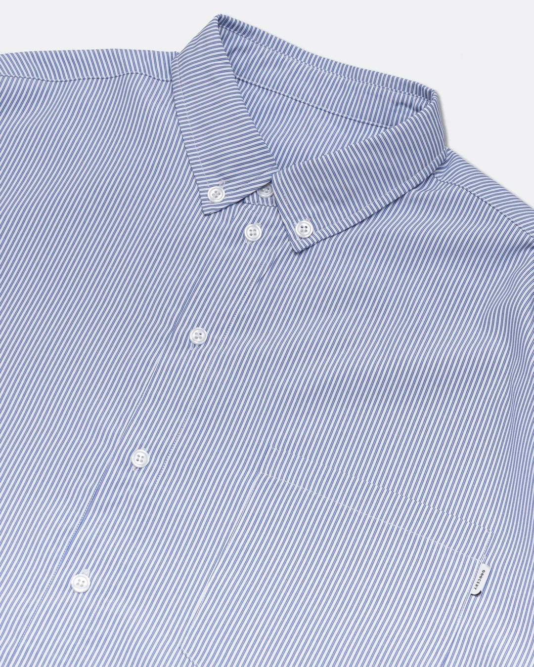 A Eckhaus Latta Shirt pictured on a model in front of a white background. The title of the product is Eckhaus Latta Eclipse Turtleneck - Stone and the image was taken by 199A®.