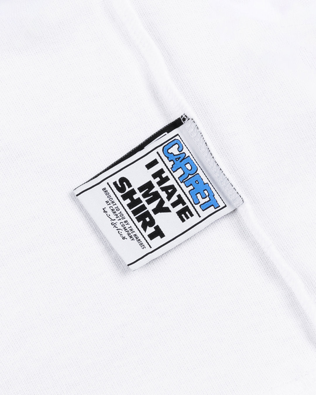A Eckhaus Latta Shirt pictured on a model in front of a white background. The title of the product is Eckhaus Latta Eclipse Turtleneck - Stone and the image was taken by 199A®.