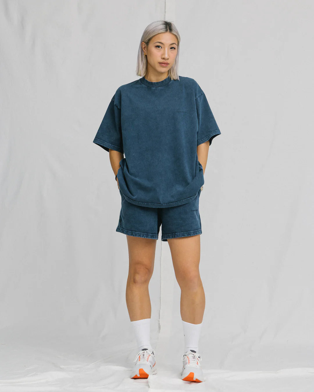 A Eckhaus Latta Shirt pictured on a model in front of a white background. The title of the product is Eckhaus Latta Eclipse Turtleneck - Stone and the image was taken by 199A®.