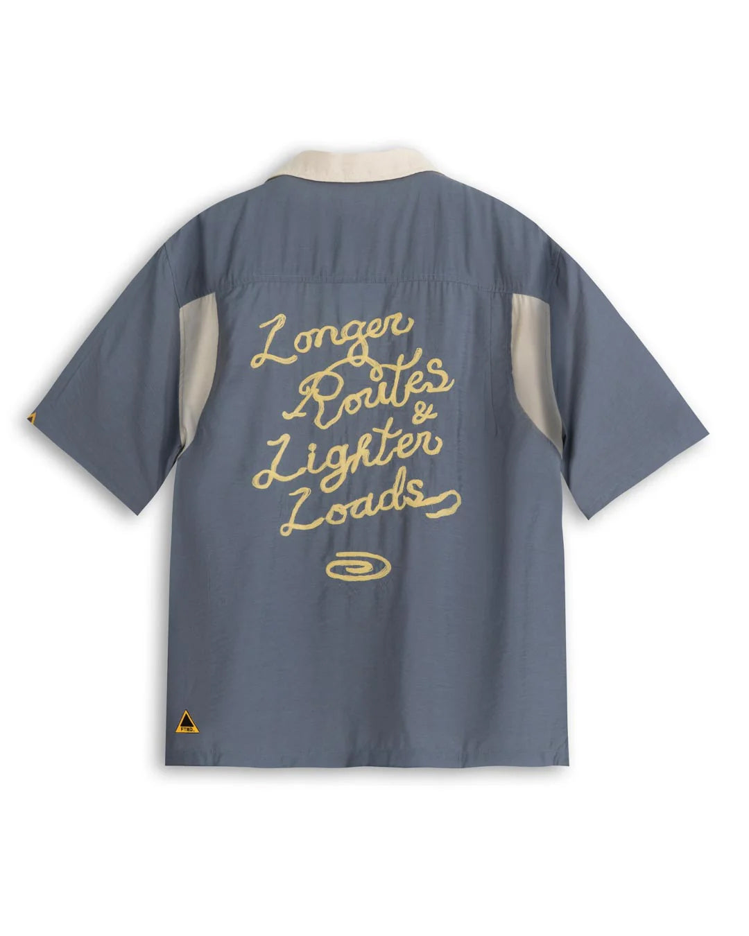 A Eckhaus Latta Shirt pictured on a model in front of a white background. The title of the product is Eckhaus Latta Eclipse Turtleneck - Stone and the image was taken by 199A®.