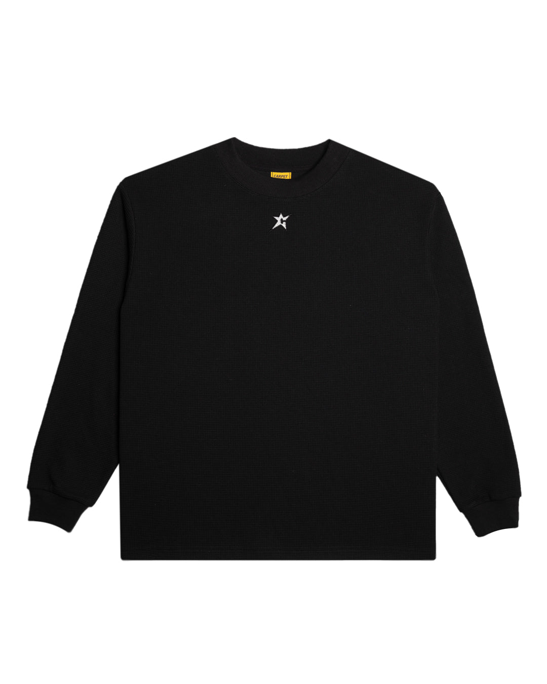 A Eckhaus Latta Shirt pictured on a model in front of a white background. The title of the product is Eckhaus Latta Eclipse Turtleneck - Stone and the image was taken by 199A®.