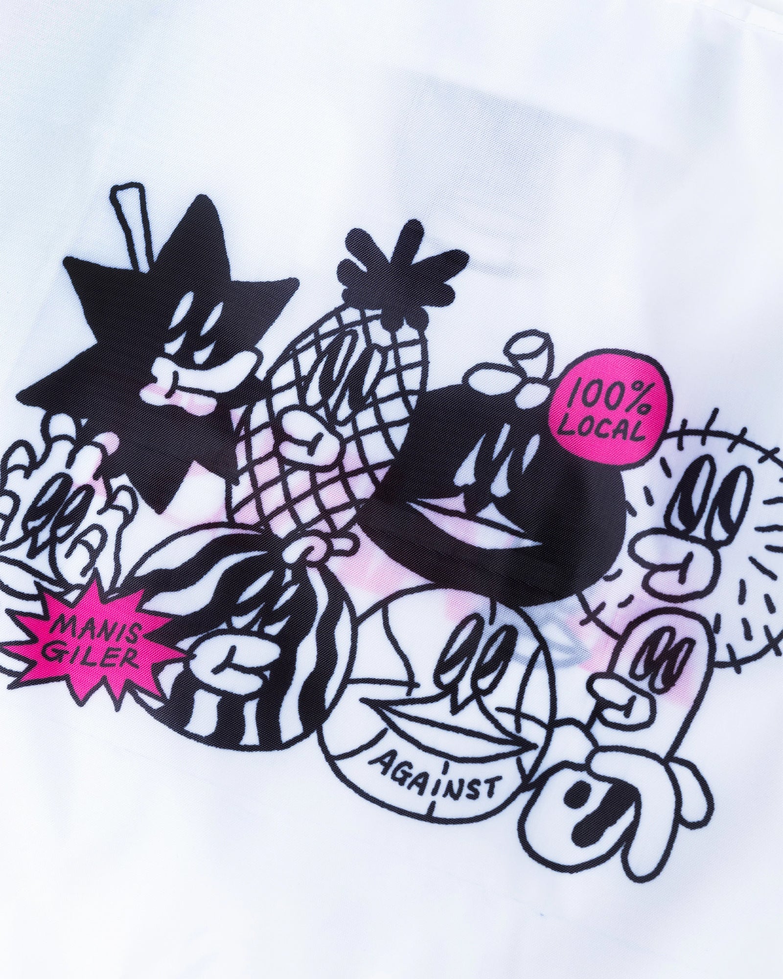 A Eckhaus Latta Shirt pictured on a model in front of a white background. The title of the product is Eckhaus Latta Eclipse Turtleneck - Stone and the image was taken by 199A®.