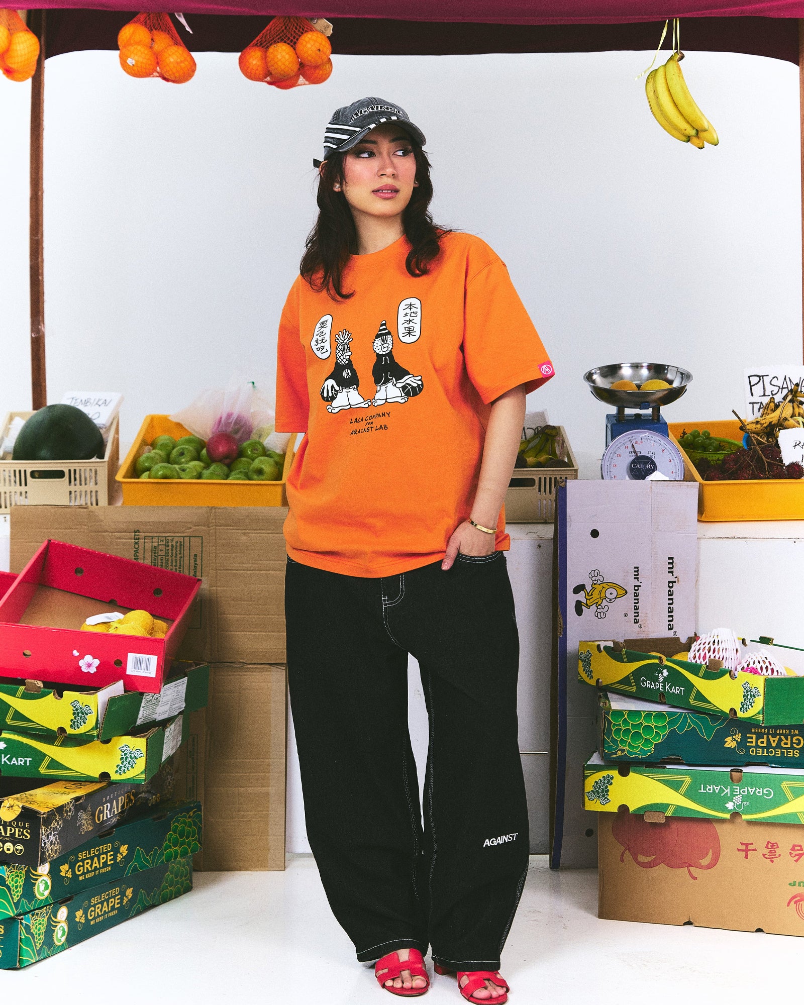 A Eckhaus Latta Shirt pictured on a model in front of a white background. The title of the product is Eckhaus Latta Eclipse Turtleneck - Stone and the image was taken by 199A®.