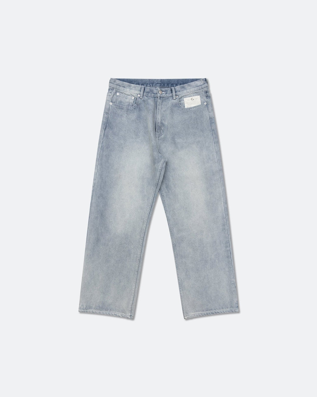 A Eckhaus Latta Shirt pictured on a model in front of a white background. The title of the product is Eckhaus Latta Eclipse Turtleneck - Stone and the image was taken by 199A®.