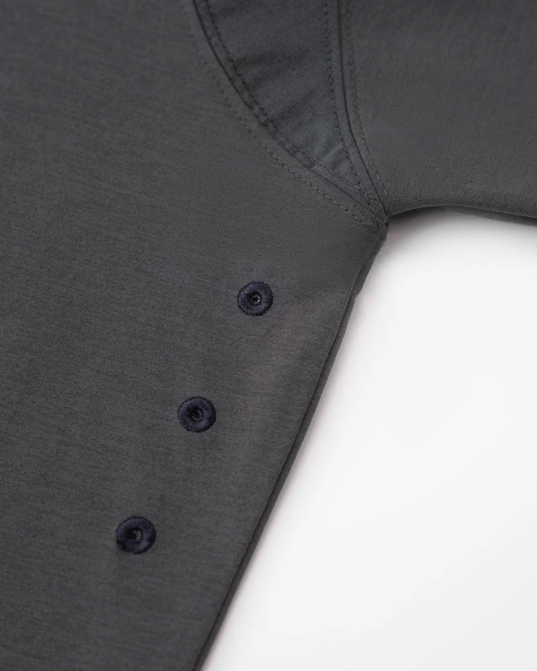 A Eckhaus Latta Shirt pictured on a model in front of a white background. The title of the product is Eckhaus Latta Eclipse Turtleneck - Stone and the image was taken by 199A®.