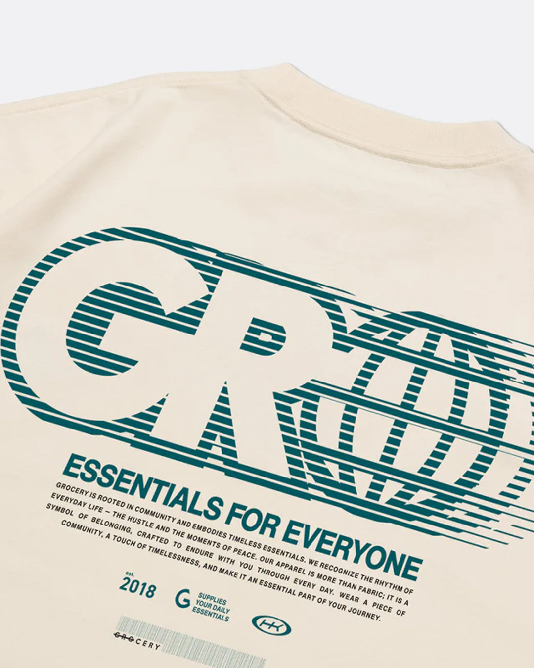 A Eckhaus Latta Shirt pictured on a model in front of a white background. The title of the product is Eckhaus Latta Eclipse Turtleneck - Stone and the image was taken by 199A®.