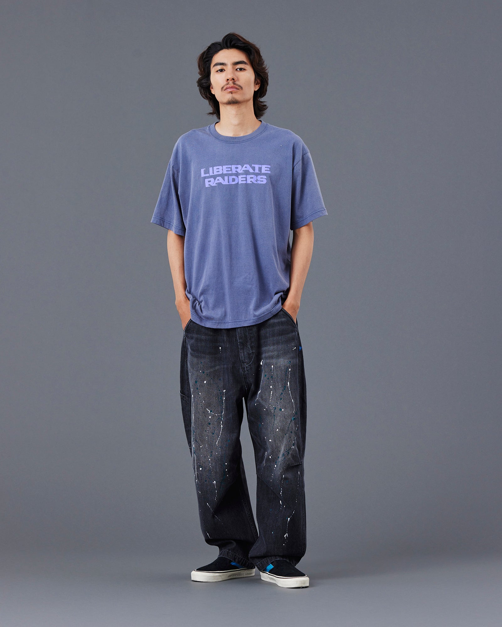 A Eckhaus Latta Shirt pictured on a model in front of a white background. The title of the product is Eckhaus Latta Eclipse Turtleneck - Stone and the image was taken by 199A®.