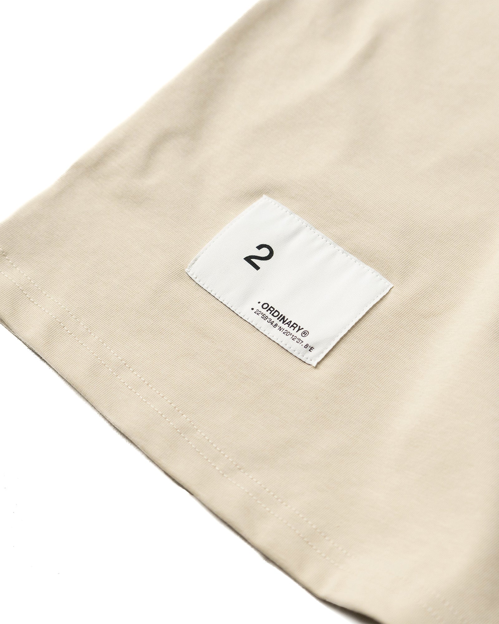 A Eckhaus Latta Shirt pictured on a model in front of a white background. The title of the product is Eckhaus Latta Eclipse Turtleneck - Stone and the image was taken by 199A®.