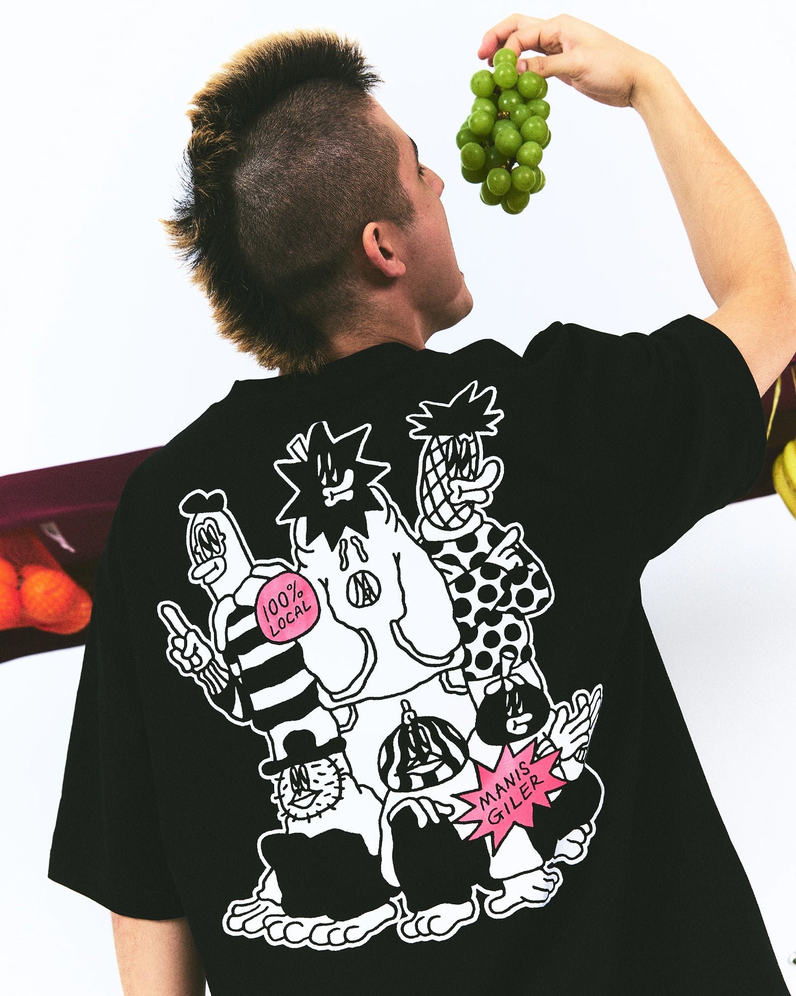 A Eckhaus Latta Shirt pictured on a model in front of a white background. The title of the product is Eckhaus Latta Eclipse Turtleneck - Stone and the image was taken by 199A®.