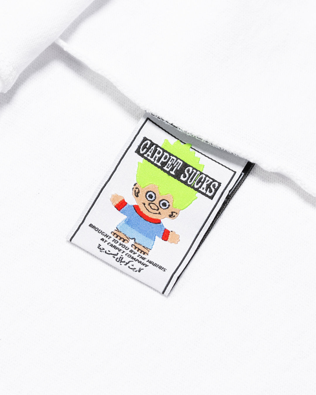 A Eckhaus Latta Shirt pictured on a model in front of a white background. The title of the product is Eckhaus Latta Eclipse Turtleneck - Stone and the image was taken by 199A®.