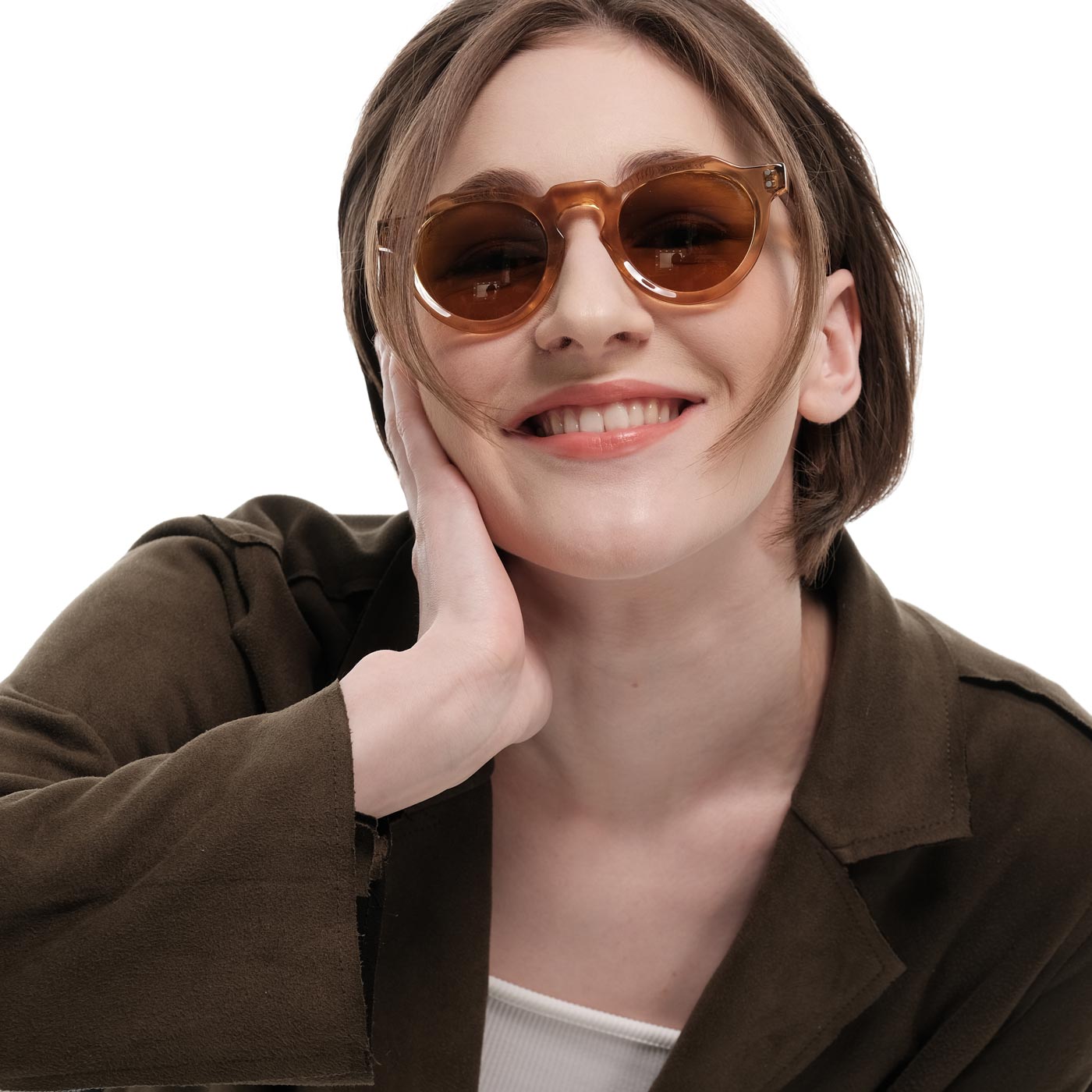 A Eckhaus Latta Shirt pictured on a model in front of a white background. The title of the product is Eckhaus Latta Eclipse Turtleneck - Stone and the image was taken by 199A®.