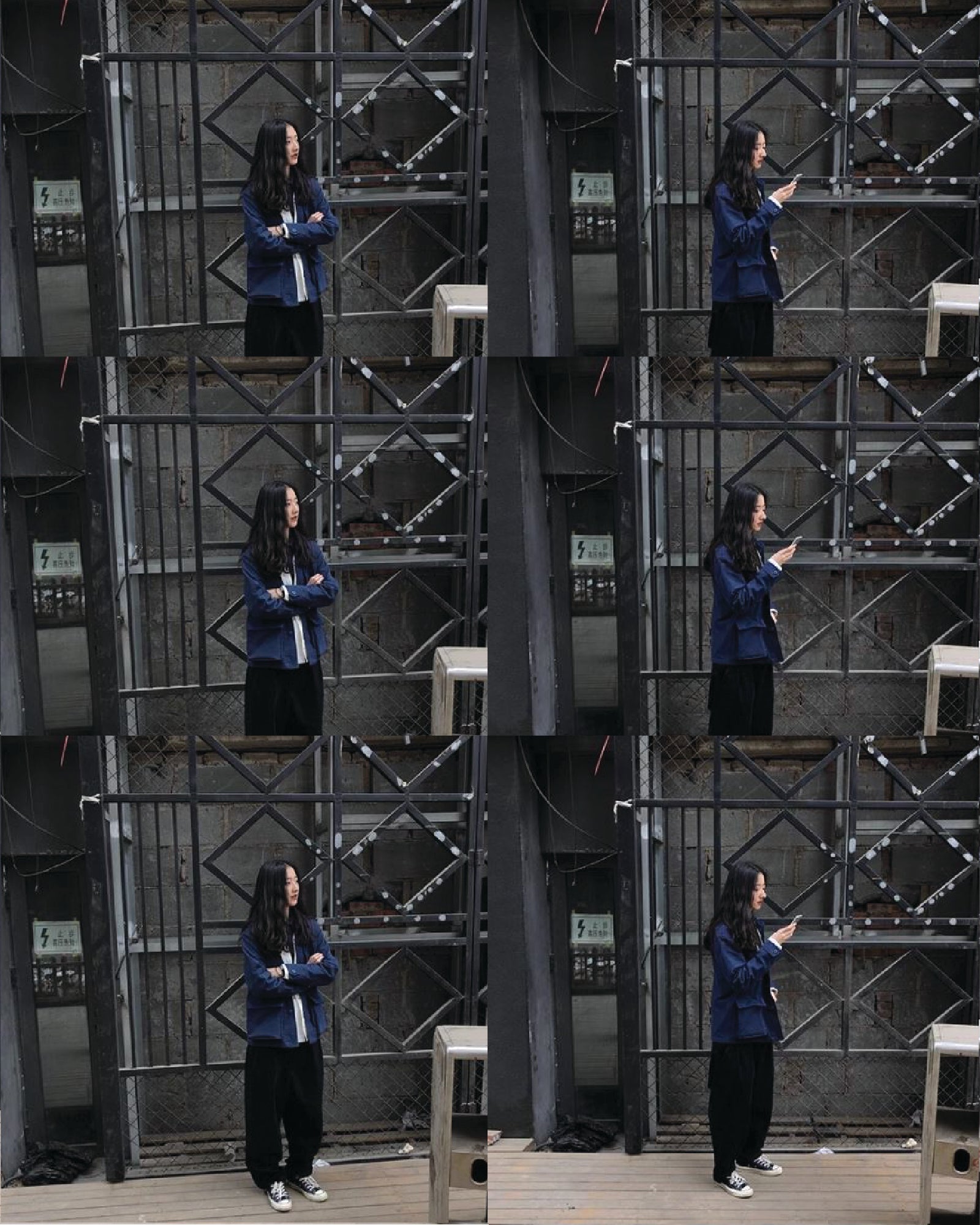 A Eckhaus Latta Shirt pictured on a model in front of a white background. The title of the product is Eckhaus Latta Eclipse Turtleneck - Stone and the image was taken by 199A®.