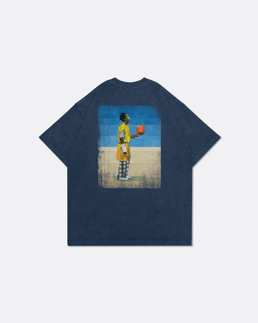 A Eckhaus Latta Shirt pictured on a model in front of a white background. The title of the product is Eckhaus Latta Eclipse Turtleneck - Stone and the image was taken by 199A®.