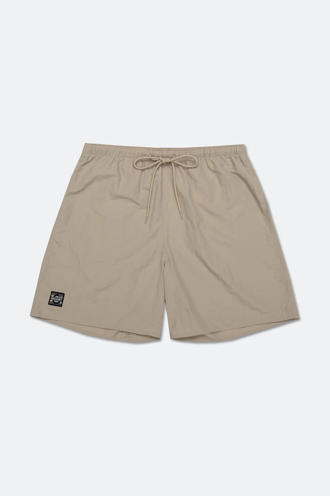 A Eckhaus Latta Shirt pictured on a model in front of a white background. The title of the product is Eckhaus Latta Eclipse Turtleneck - Stone and the image was taken by 199A®.