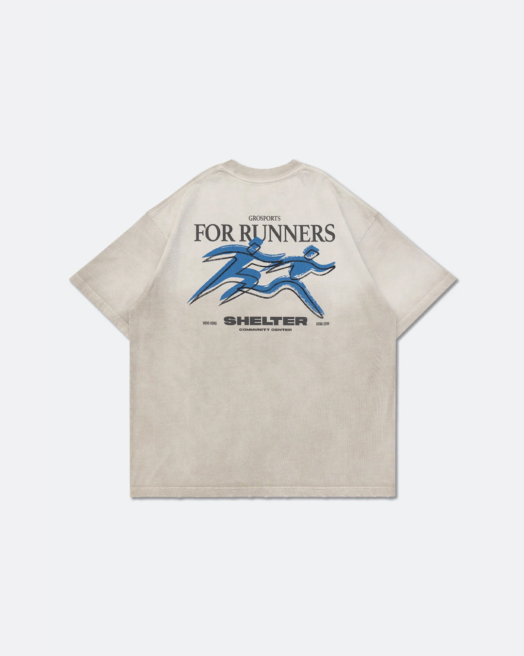 A Eckhaus Latta Shirt pictured on a model in front of a white background. The title of the product is Eckhaus Latta Eclipse Turtleneck - Stone and the image was taken by 199A®.