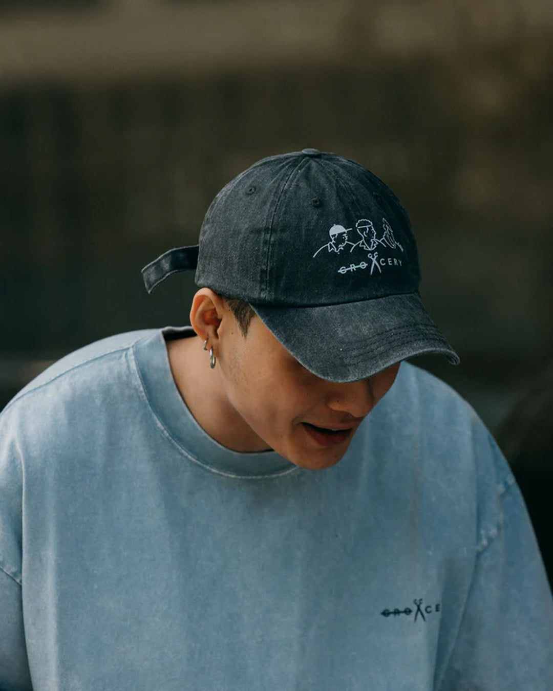A Eckhaus Latta Shirt pictured on a model in front of a white background. The title of the product is Eckhaus Latta Eclipse Turtleneck - Stone and the image was taken by 199A®.