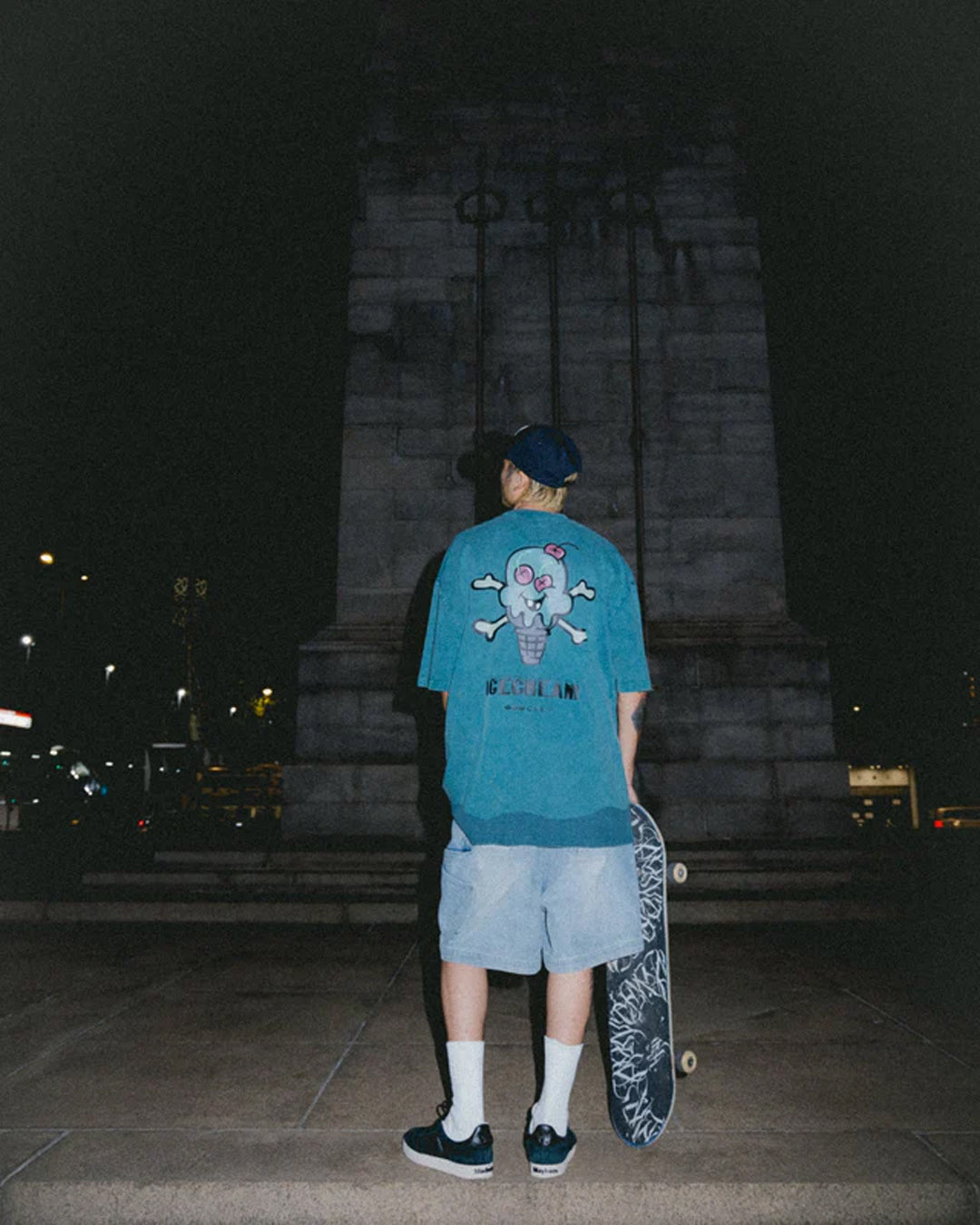 A Eckhaus Latta Shirt pictured on a model in front of a white background. The title of the product is Eckhaus Latta Eclipse Turtleneck - Stone and the image was taken by 199A®.