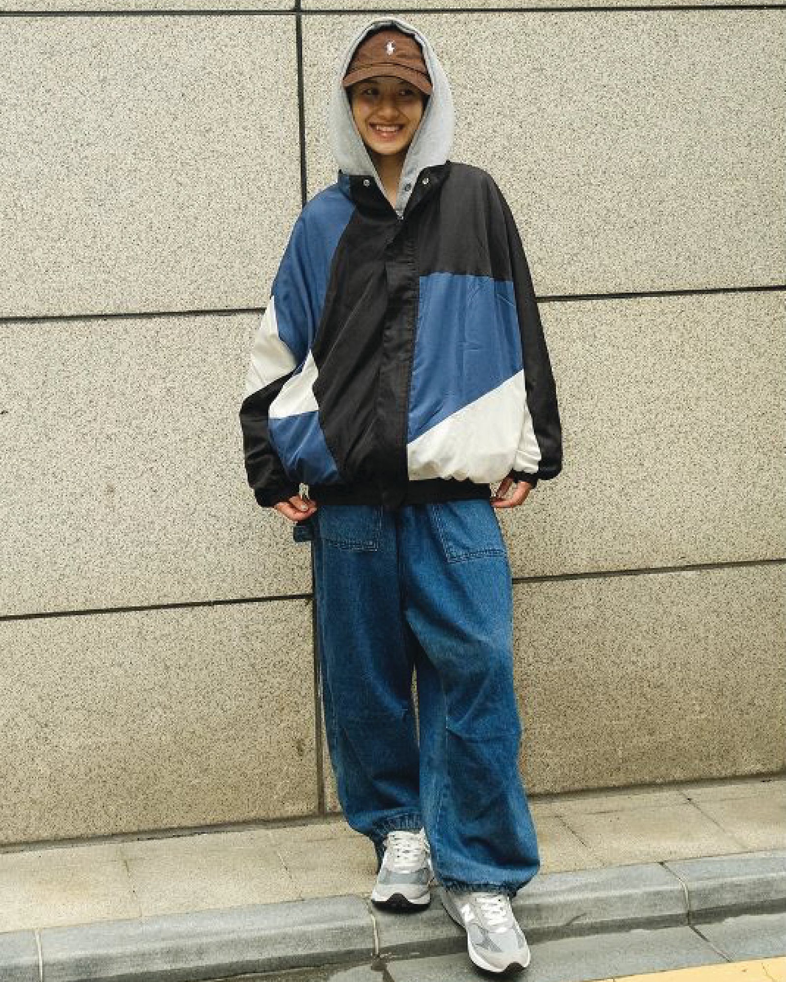 A Eckhaus Latta Shirt pictured on a model in front of a white background. The title of the product is Eckhaus Latta Eclipse Turtleneck - Stone and the image was taken by 199A®.