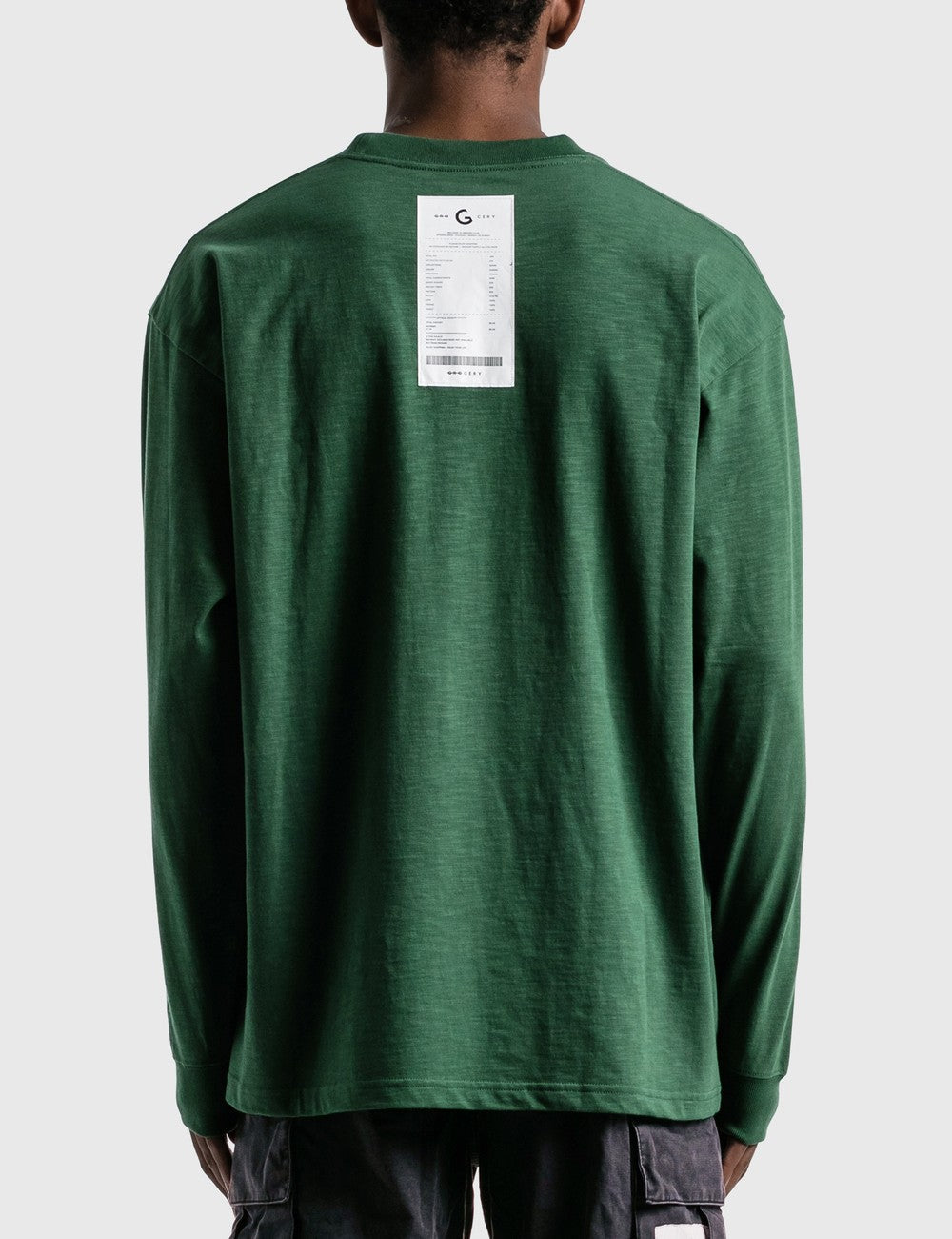 A Eckhaus Latta Shirt pictured on a model in front of a white background. The title of the product is Eckhaus Latta Eclipse Turtleneck - Stone and the image was taken by 199A®.