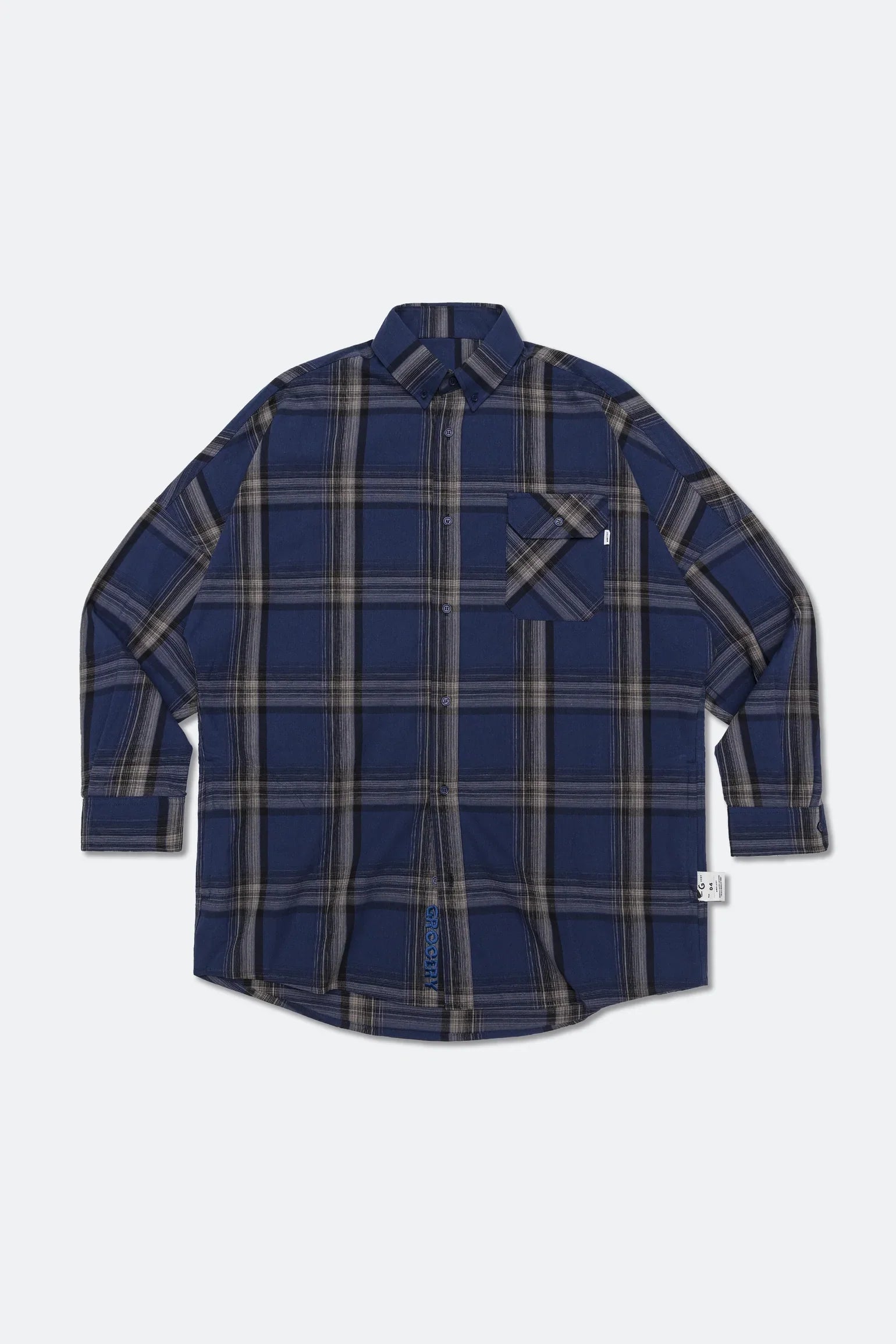 A Eckhaus Latta Shirt pictured on a model in front of a white background. The title of the product is Eckhaus Latta Eclipse Turtleneck - Stone and the image was taken by 199A®.