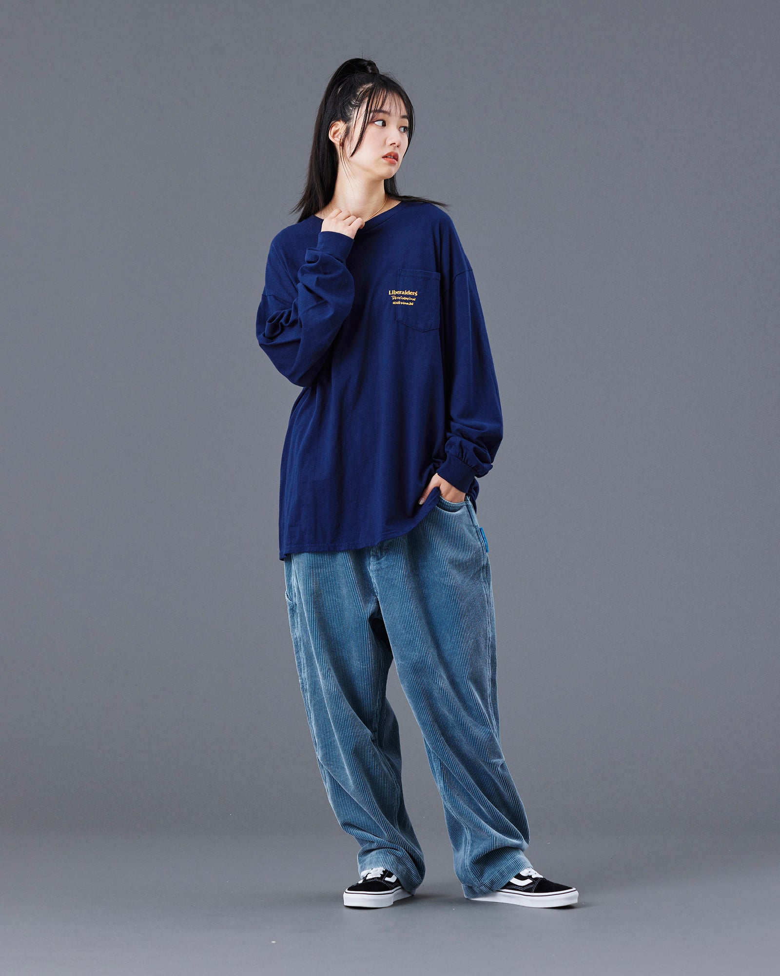 A Eckhaus Latta Shirt pictured on a model in front of a white background. The title of the product is Eckhaus Latta Eclipse Turtleneck - Stone and the image was taken by 199A®.