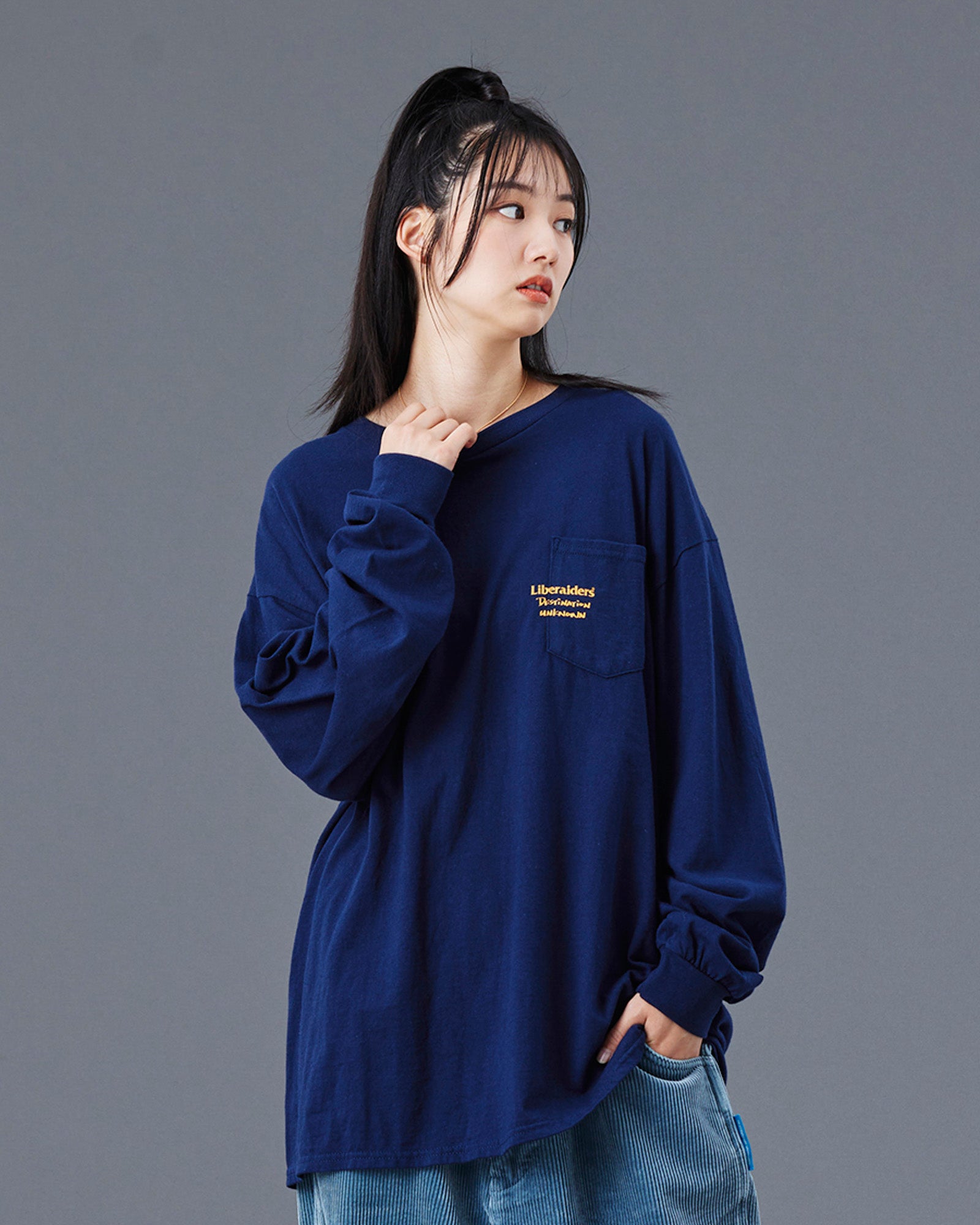 A Eckhaus Latta Shirt pictured on a model in front of a white background. The title of the product is Eckhaus Latta Eclipse Turtleneck - Stone and the image was taken by 199A®.