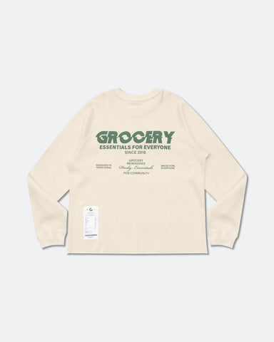 GROCERY LOGO WAFFLE LONG TOP - NATURAL