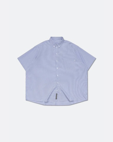 Pocket Short Sleeve Stripe Shirt - Blue