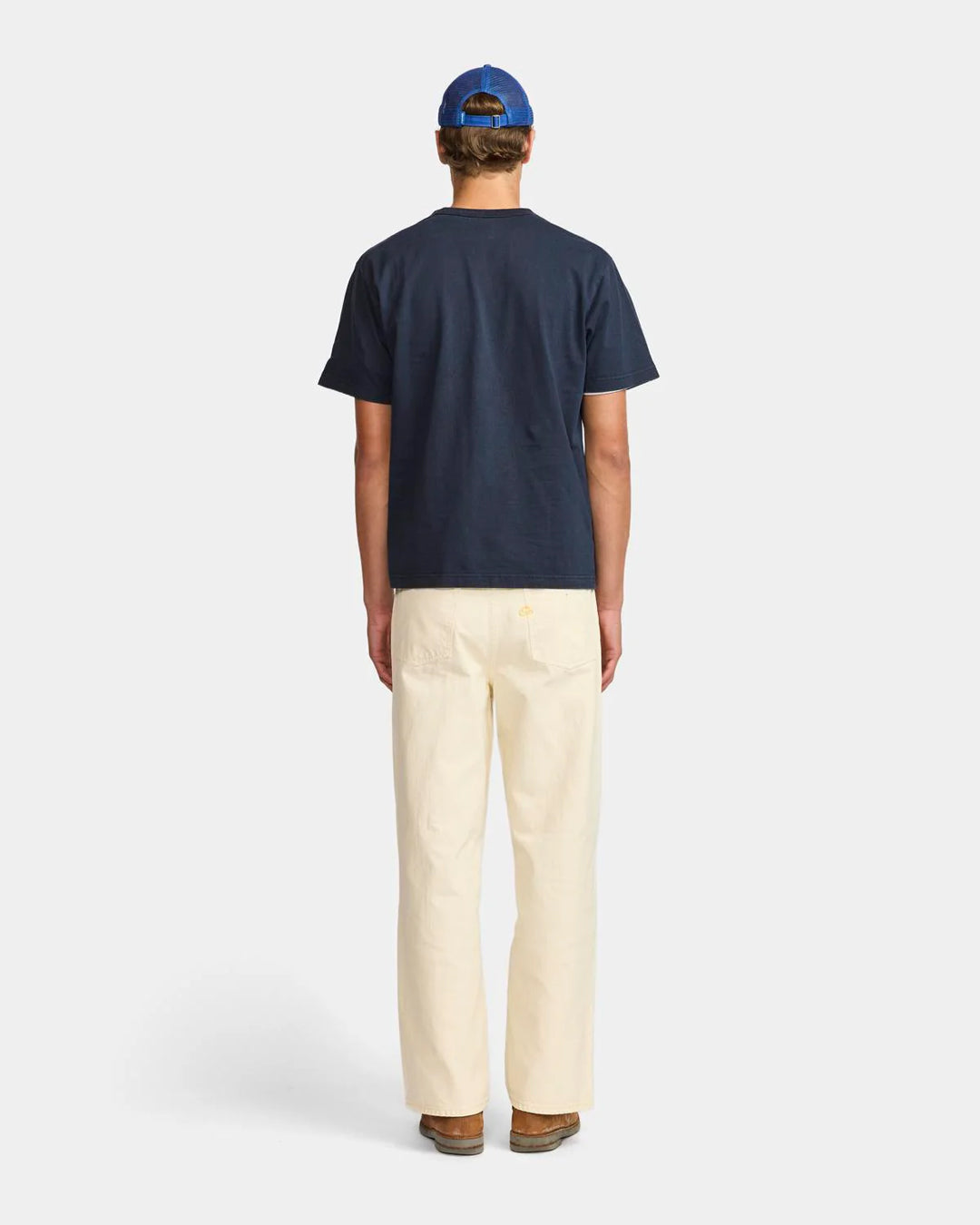 A Eckhaus Latta Shirt pictured on a model in front of a white background. The title of the product is Eckhaus Latta Eclipse Turtleneck - Stone and the image was taken by 199A®.