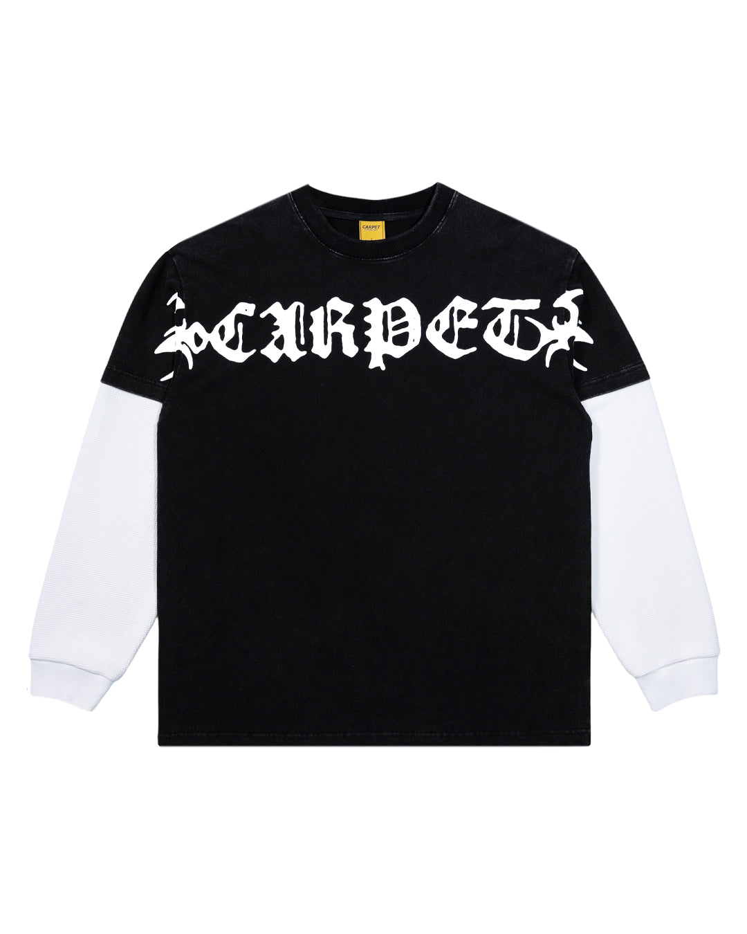 A Eckhaus Latta Shirt pictured on a model in front of a white background. The title of the product is Eckhaus Latta Eclipse Turtleneck - Stone and the image was taken by 199A®.