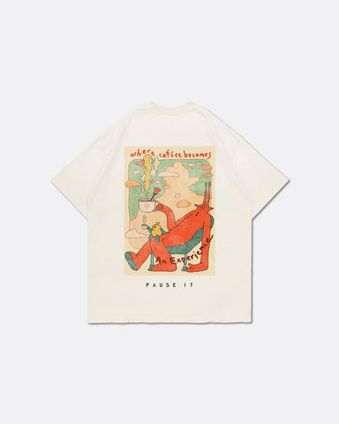 GROCERY x Pause It Washed Graphic Tee - Sand