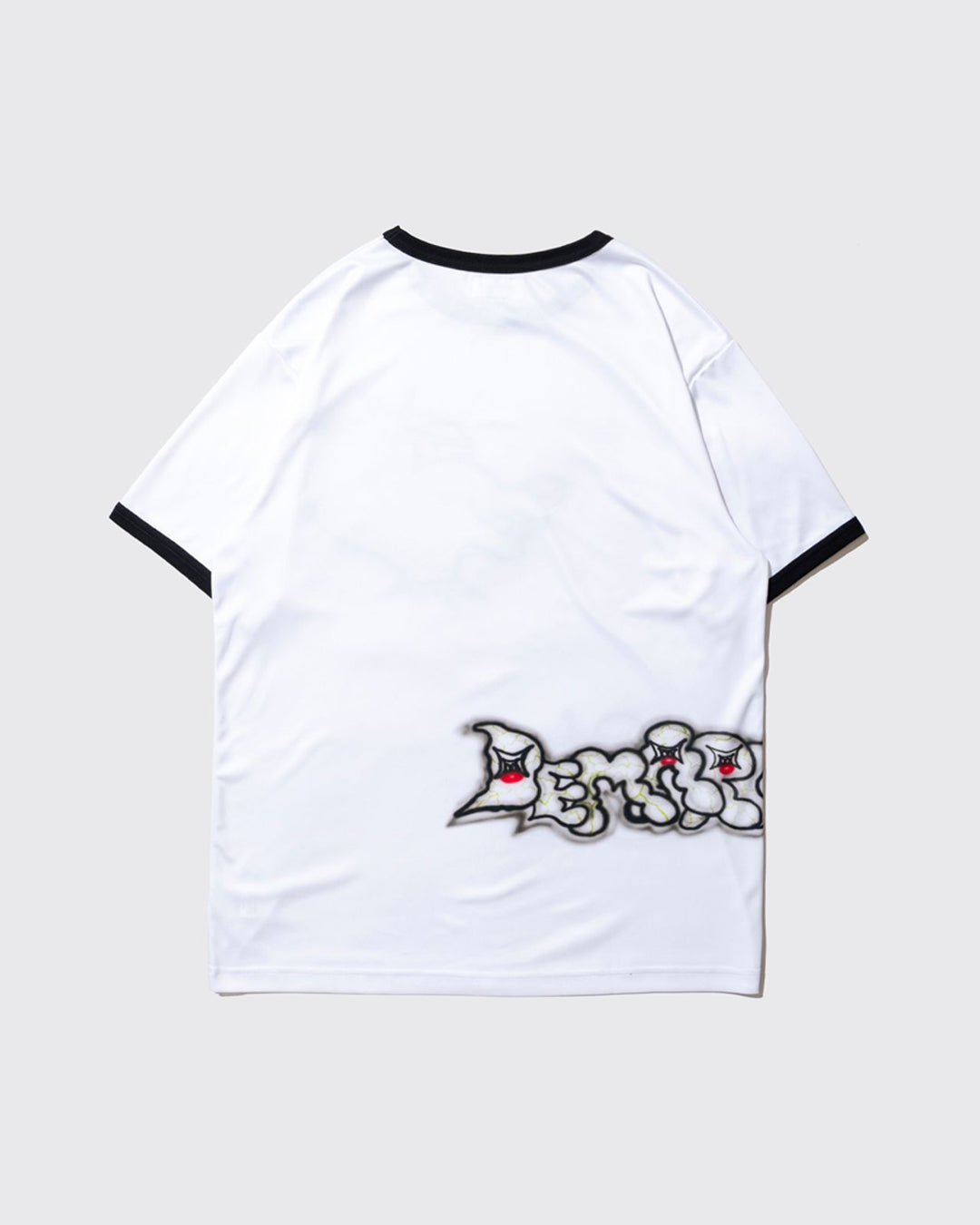 A Eckhaus Latta Shirt pictured on a model in front of a white background. The title of the product is Eckhaus Latta Eclipse Turtleneck - Stone and the image was taken by 199A®.