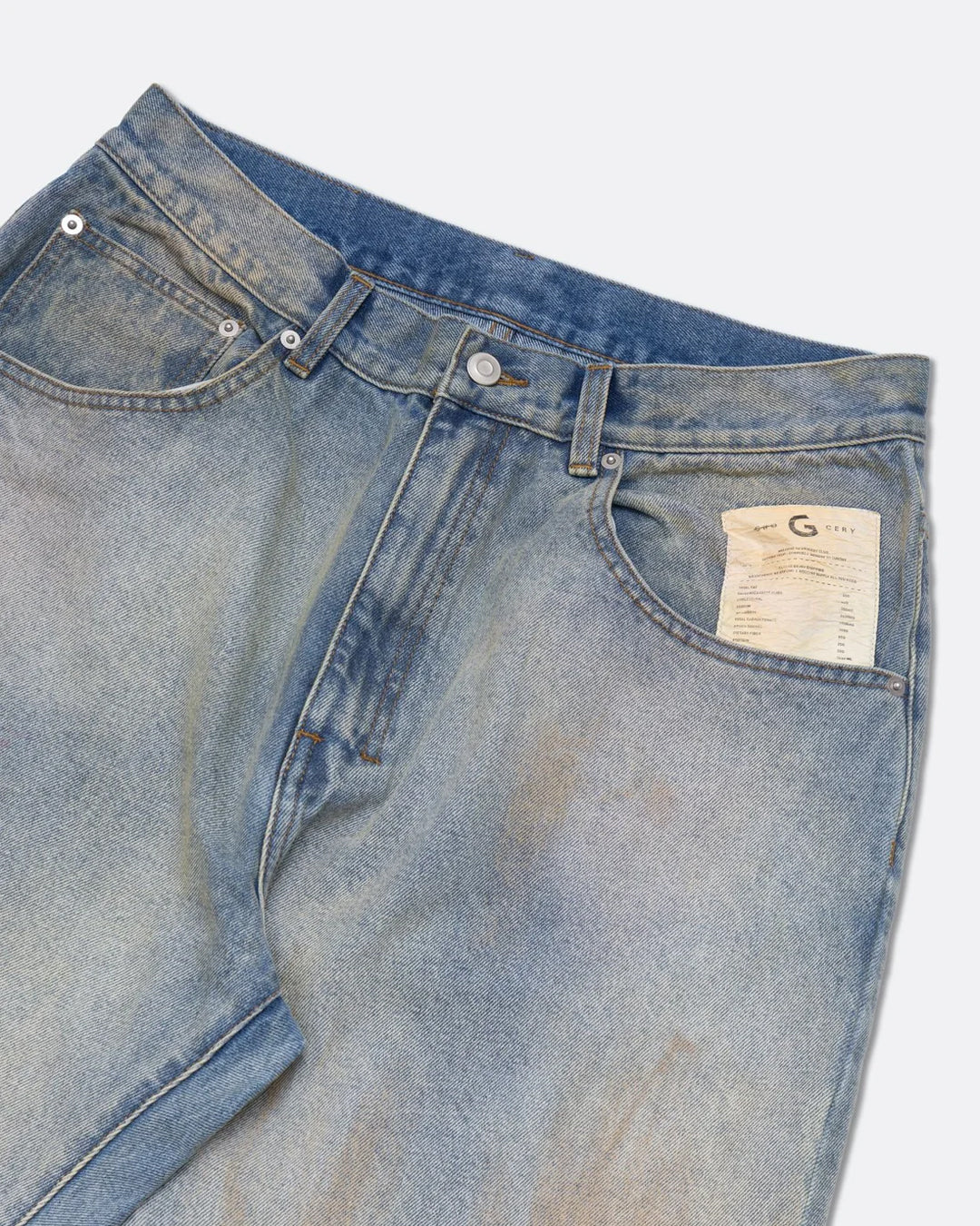 A Eckhaus Latta Shirt pictured on a model in front of a white background. The title of the product is Eckhaus Latta Eclipse Turtleneck - Stone and the image was taken by 199A®.