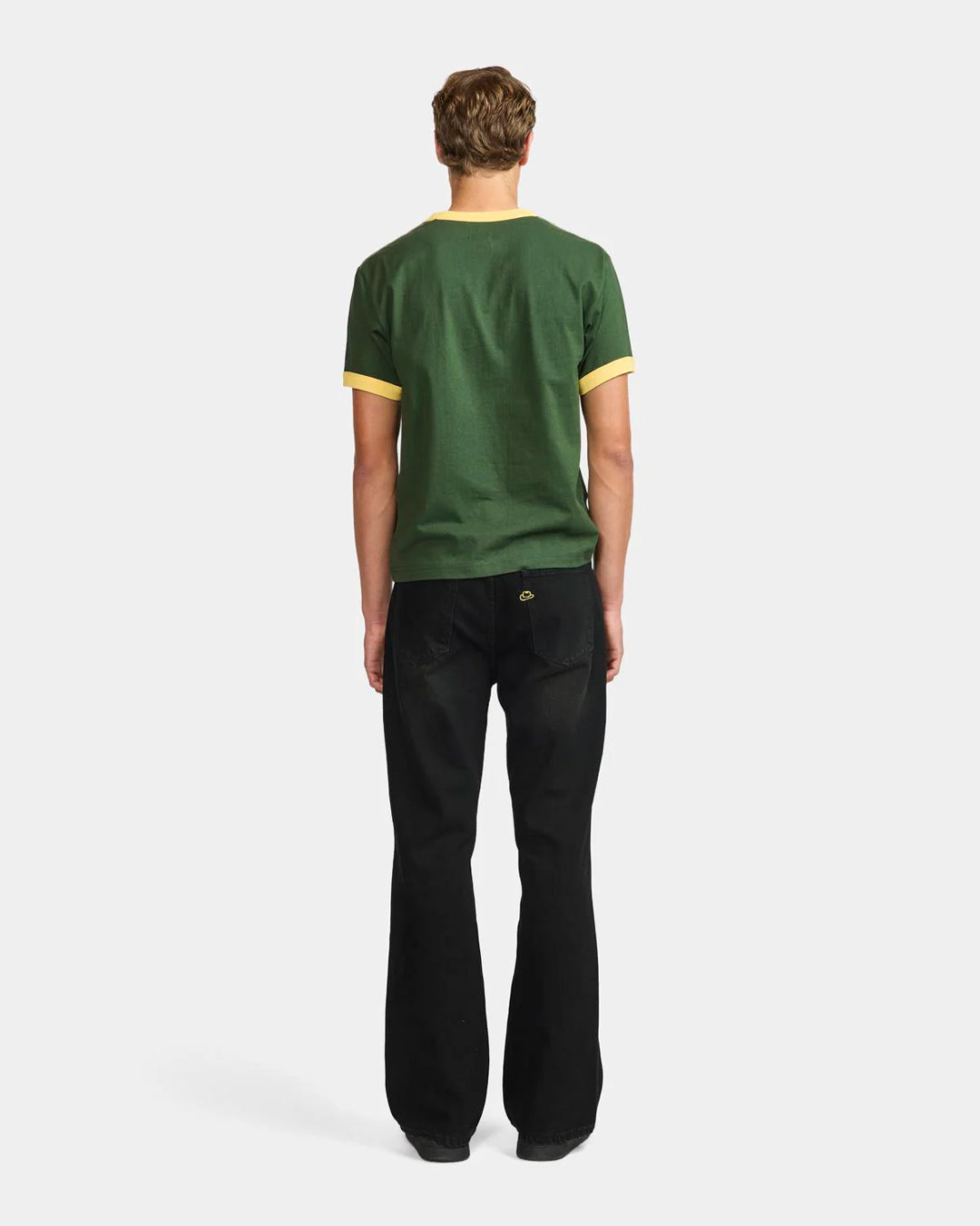 A Eckhaus Latta Shirt pictured on a model in front of a white background. The title of the product is Eckhaus Latta Eclipse Turtleneck - Stone and the image was taken by 199A®.