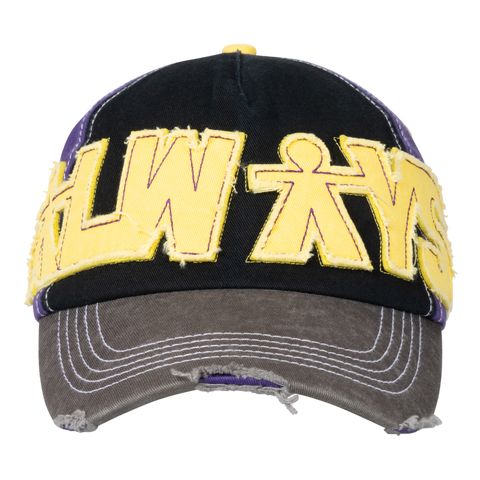 5-Panel Human Logo Cap - Purple/Black/Yellow
