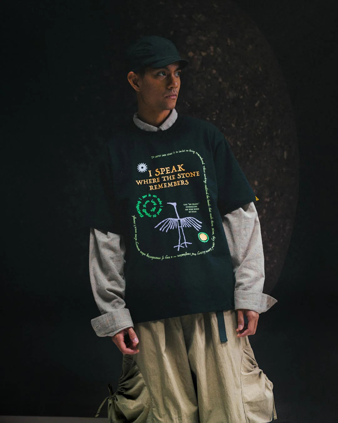 A Eckhaus Latta Shirt pictured on a model in front of a white background. The title of the product is Eckhaus Latta Eclipse Turtleneck - Stone and the image was taken by 199A®.