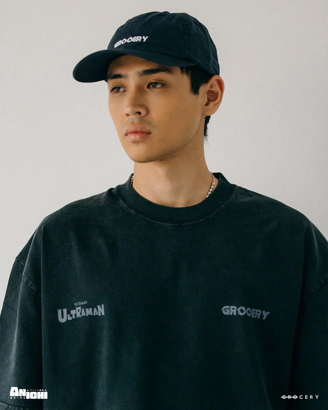 A Eckhaus Latta Shirt pictured on a model in front of a white background. The title of the product is Eckhaus Latta Eclipse Turtleneck - Stone and the image was taken by 199A®.