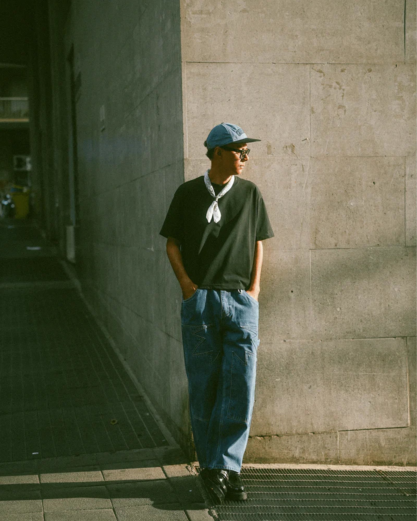 A Eckhaus Latta Shirt pictured on a model in front of a white background. The title of the product is Eckhaus Latta Eclipse Turtleneck - Stone and the image was taken by 199A®.