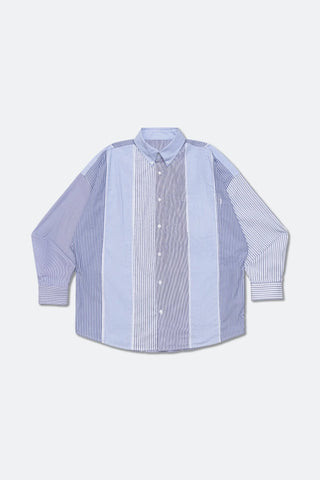 GROCERY MULTI STRIPE PANEL POCKET SHIRT - BLUE