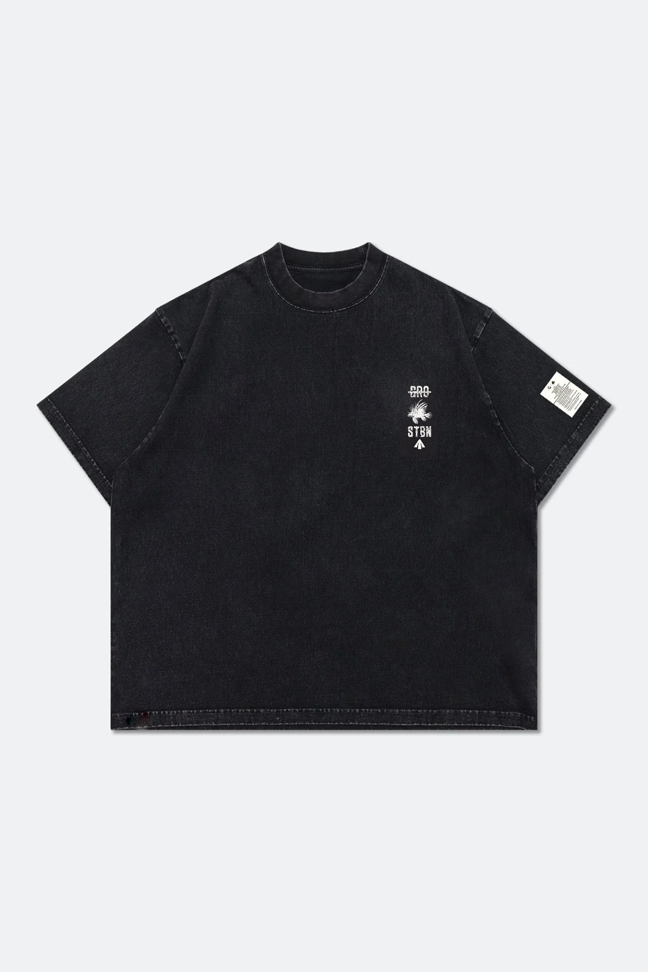 A Eckhaus Latta Shirt pictured on a model in front of a white background. The title of the product is Eckhaus Latta Eclipse Turtleneck - Stone and the image was taken by 199A®.