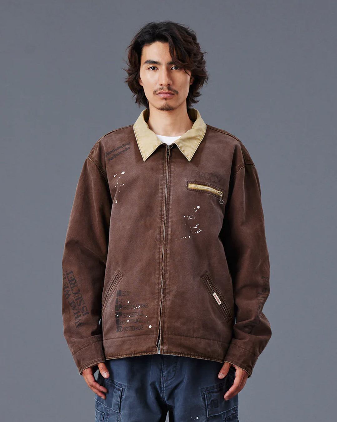 A Eckhaus Latta Shirt pictured on a model in front of a white background. The title of the product is Eckhaus Latta Eclipse Turtleneck - Stone and the image was taken by 199A®.