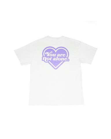 Lilac Heart Logo Oversized White Tee