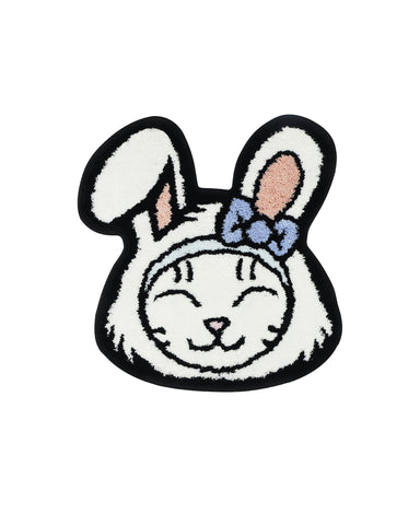 Rabbit Cat Head Rug Coaster - White